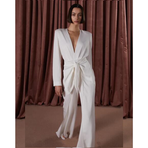 Misha Lotti Satin Jumpsuit Ivory - Picture 5 of 11